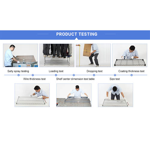 Test de produit pour étagère métallique qui a été produite