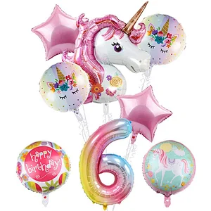 Unicorn Aluminum Film Balloon Set For Baby Shower Kids 1 years old deacoration balloon set