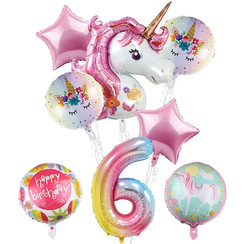 Unicorn Aluminum Film Balloon Set For Baby Shower Kids 1 years old deacoration balloon set