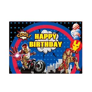 125x80cm Superhero Iron Man Hulk Banner Photography Backgrounds Professional Indoor Birthday Party Decoratio Photo Backdrops