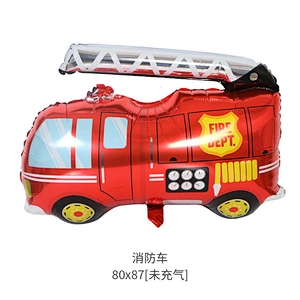 Large Car Balloon Train Police Car Ambulance Foil Ballon Children Toy Birthday Party Decoration Balloons