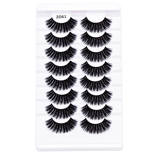8Pairs Silk Private Label Faux Mink Eyelash Easy PP Box Wholesale Eyelash Glue Customise Only 18MM Mink Eyelashes Black Soft EAS