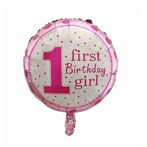18inch Baby Shower Round Foil Balloons Princess Boy or Girl Birthday Party Decor golobs Supplies baby 1st Helium balloon