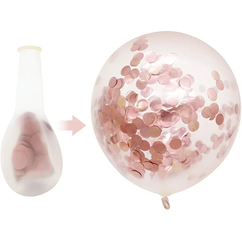 50 pack 12 inch Rose Gold Confetti Latex Balloons Bouquet Birthday Balloons Party Wedding Bridal Shower Decorations