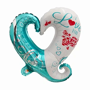 Whosale Multiple Style Weeding Decoration Foil Balloons Red Heart Love Letter Lip Inflatable Aluminum Film Balloon For Happy Valentines Day Bride Shower Decoration