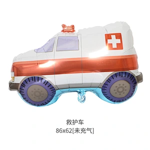 Large Car Balloon Train Police Car Ambulance Foil Ballon Children Toy Birthday Party Decoration Balloons