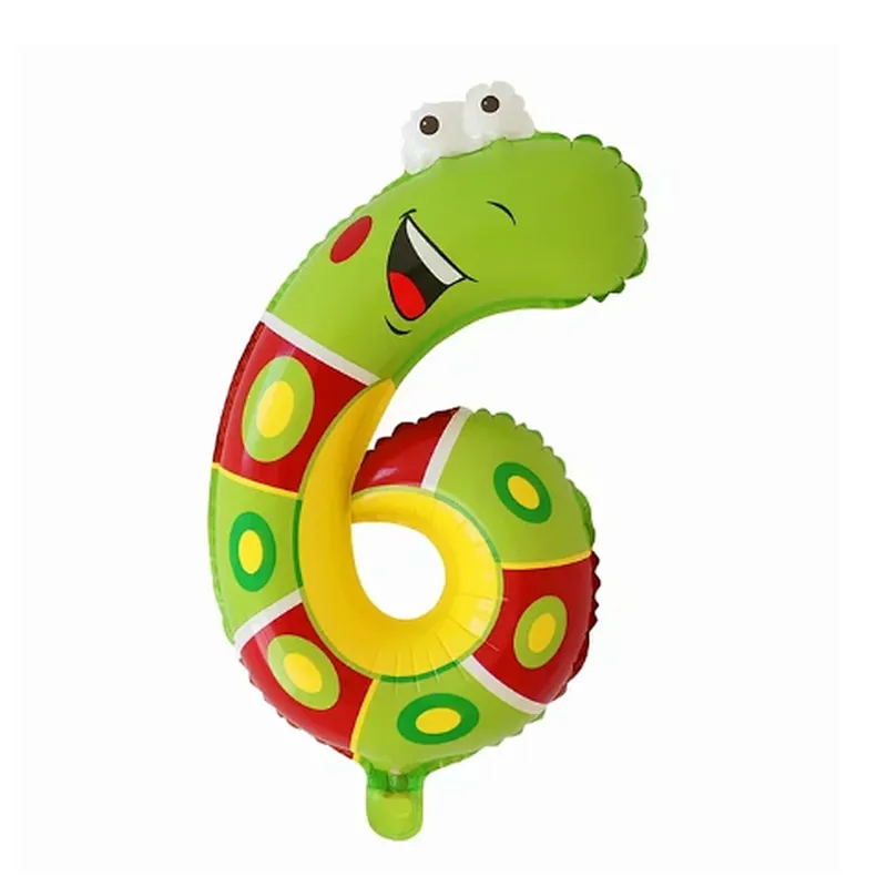 16inch cartoon animal number aluminum foil balloon birthday decoration balloon 0-9 number foil balloon
