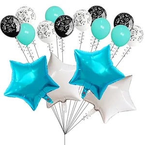 Hot Sale Birthday Party Decoration 18 Inch Foil Star Balloon 12 Inch Printed Latex Balloon Set