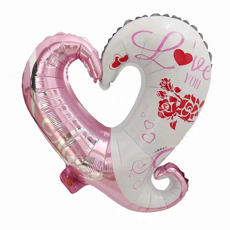 Whosale Multiple Style Weeding Decoration Foil Balloons Red Heart Love Letter Lip Inflatable Aluminum Film Balloon For Happy Valentines Day Bride Shower Decoration