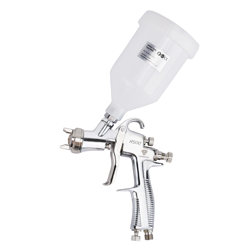 Rongpeng R500 LVLP Spray Gun 600cc Cup Gravity Airbrush For Finish Painting