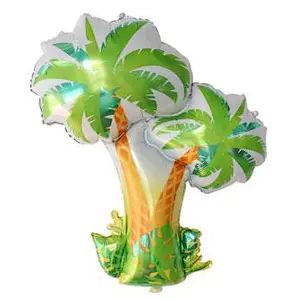 Coconut Palm Tree Foil Balloons green Leaves Shaped Foil Balloons for Hawaiian Luau Party Summer Theme Decoration globos