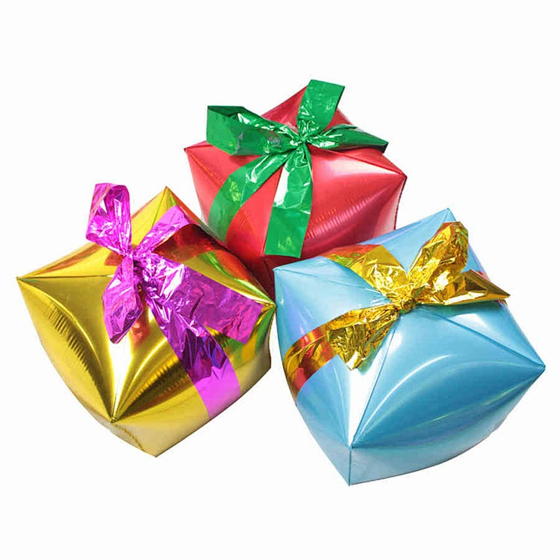 Hot selling box balloon Christmas gift box aluminum foil balloon birthday party decoration aluminum film balloon
