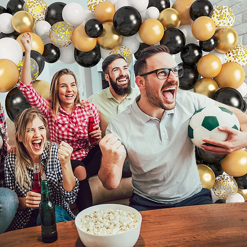 137Pcs Metallic Confetti Latex Balloons Arch Garland Kit for Men Women Birthday Party Graduation Anniversary Wedding Decorations