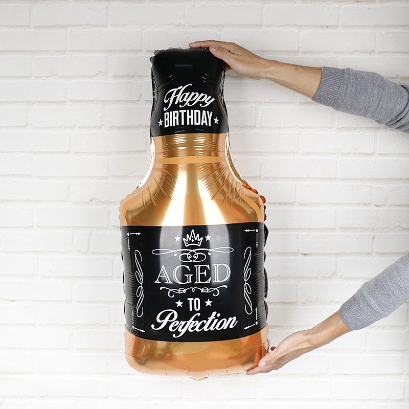 Lagrge wine Whiskey Bottle foil Balloon 30 years old Happy Birthday Party Decor Aged To Perfection holiday Theme supplie