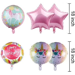 Unicorn Aluminum Film Balloon Set For Baby Shower Kids 1 years old deacoration balloon set