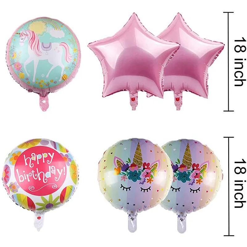 Unicorn Aluminum Film Balloon Set For Baby Shower Kids 1 years old deacoration balloon set