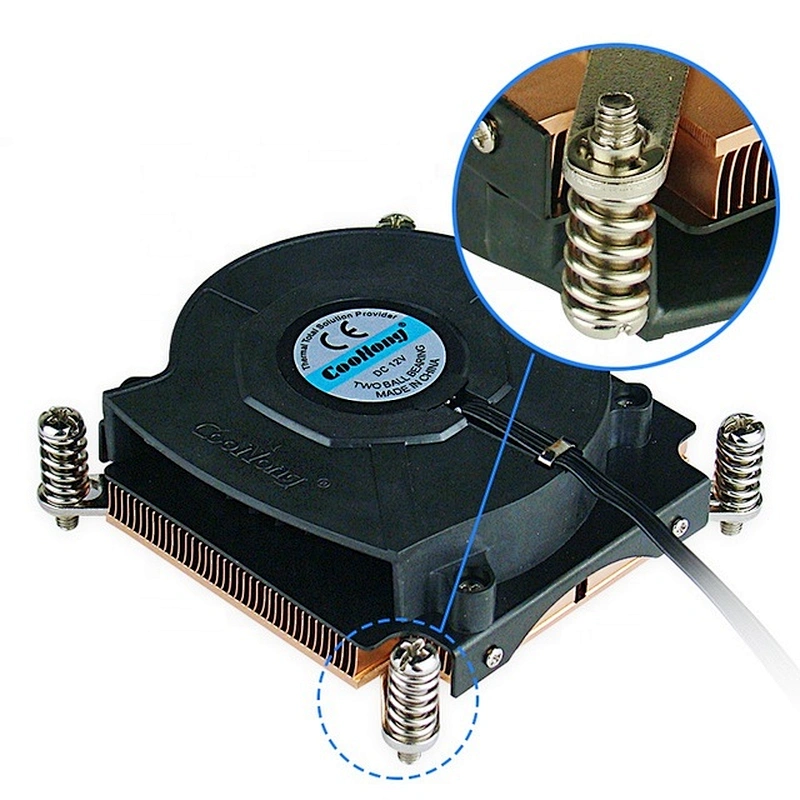 LGA2011 2066 pure copper 1U server cpu or copper industrial computer cpu heatsink