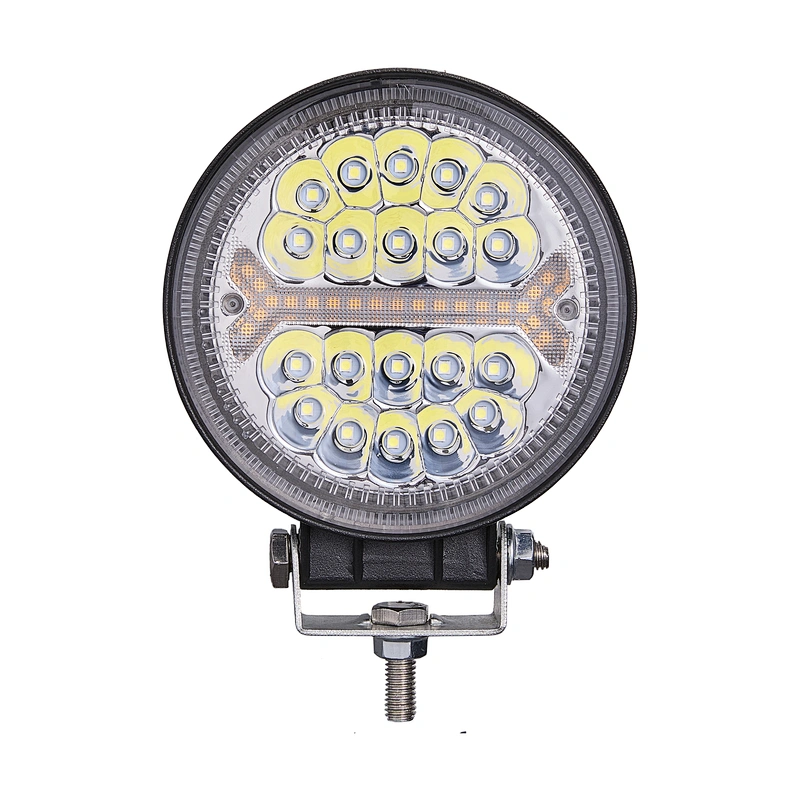 138w Round trucks work lamp amber + white 4 inch strobe led work light with DRL flash light 12V 24V ramp a led 4x4