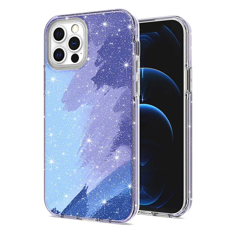 Luxury high relief custom printing glitter cell mobile phone cover case for IPhone 13 Pro Max 12S