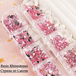 Love Star Resin Flat Glass Rhinestones