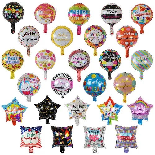 New hot selling balloons 10 inch Spanish foil balloon feliz cumpleanos wedding love balloons birthday party decoration