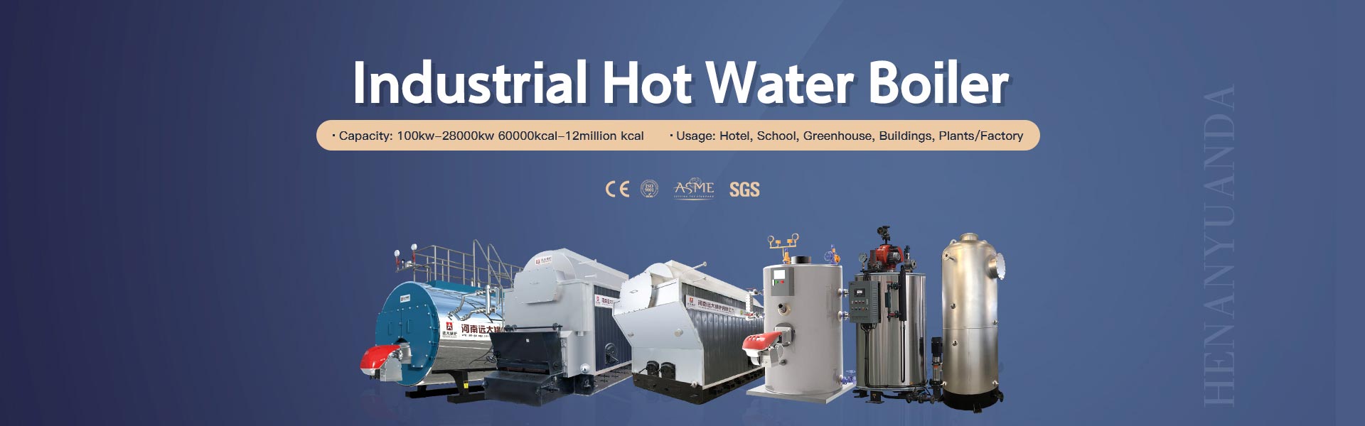 Industrial hot water boiler, heating boiler