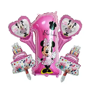 5pc infant toy Mickey Mouse balloon Mickey Minnie birthday party decorations kids Baby shower balloons