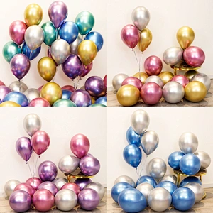 50pcs Metallic Latex Balloons Assorted Color 12 inch 8 Kinds of Shiny Chrome Latex for Birthday Anniversary Wedding Engagement Party Decorations