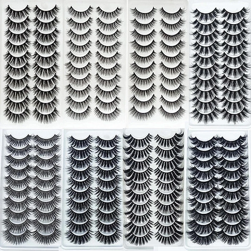 10Pairs Waterproof Synthetic Eyelashes Adhesive False Eyelashes