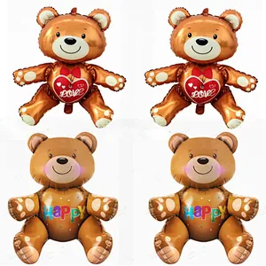 New 3D cartoon pattern printed Bear baby shower decoration helium balloon for wedding decor guestes gift toy