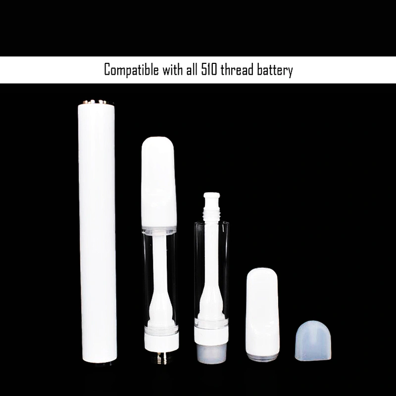 Customized packaging 510 glass non-leakage disposable cbd trolley coreless full ceramic 1ml vape oil box