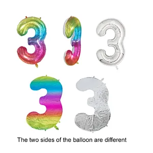 40inch number foil balloon happy birthday party balloon Jelly color numbers 0-9 Digital