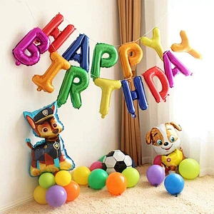Wholesale Paw- Patrol Happy Birthday Banner foil Balloons Dog Patrol Party Supplies