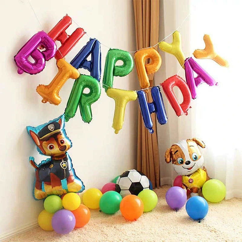 Wholesale Paw- Patrol Happy Birthday Banner foil Balloons Dog Patrol Party Supplies