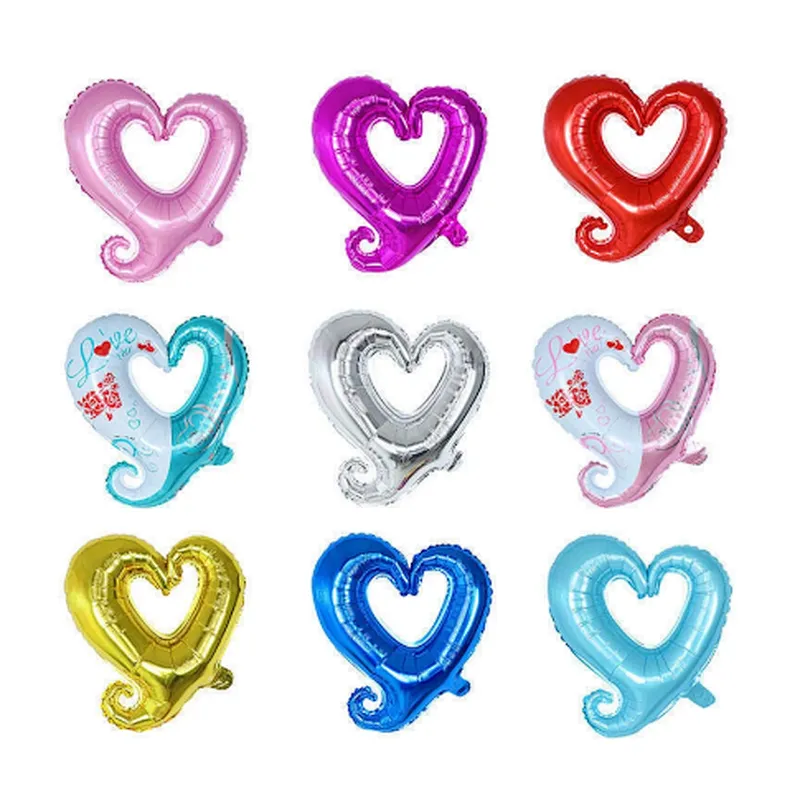 2021 New 18 inch Hook Love Heart Foil Balloons Decorative Mylar Balloons for Engagement Wedding Party Decorations