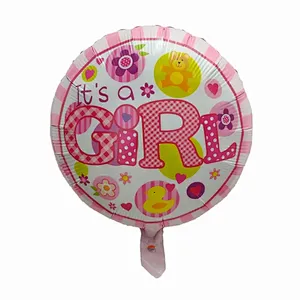 Hot sale 18 inch Baby Boy It's a Girl Foil balloons Round shape helium globos for baby shower birthday party decoration
