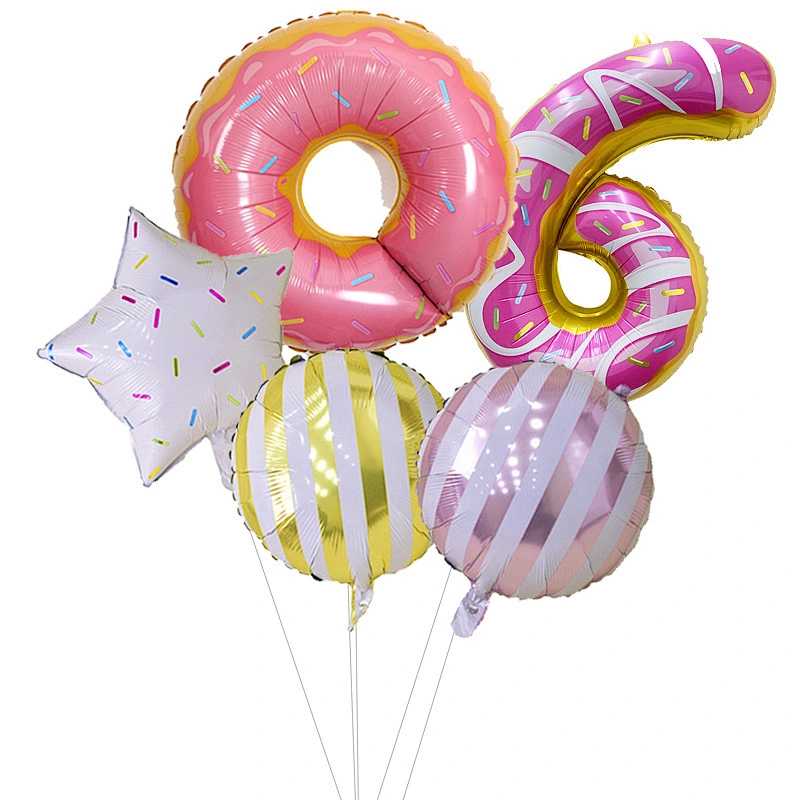Donut Birthday Party Decorations Mylar Balloon Donut Globos Theme Party Supplies Baby Shower Home Decoration Birthday Backdrop