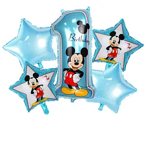 5pc infant toy Mickey Mouse balloon Mickey Minnie birthday party decorations kids Baby shower balloons