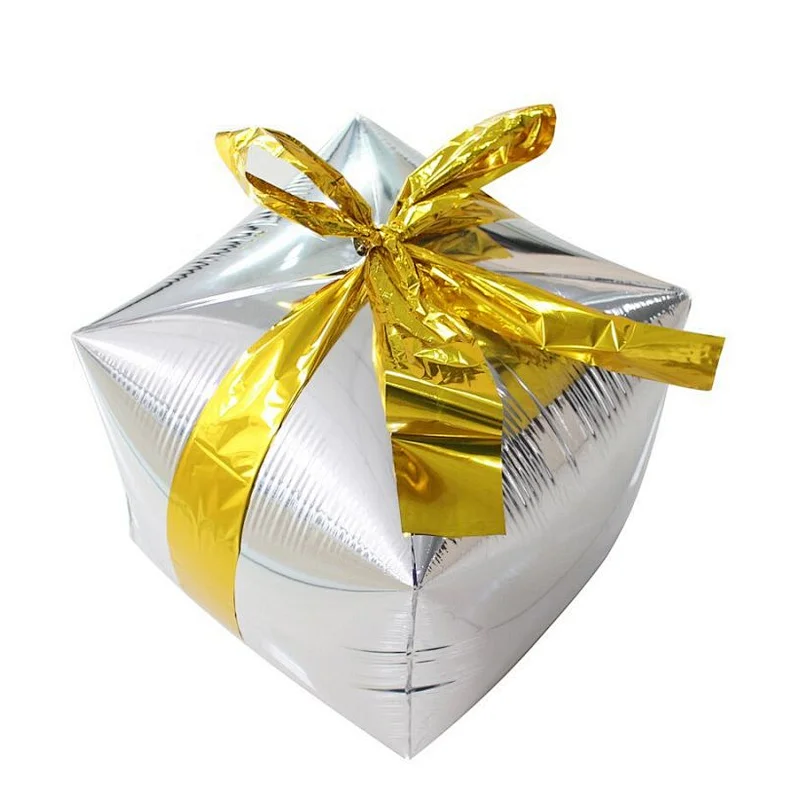Hot selling box balloon Christmas gift box aluminum foil balloon birthday party decoration aluminum film balloon