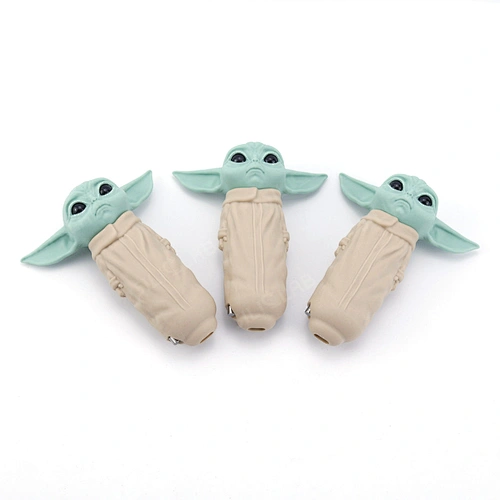 Yoda Grogu Tobacco Smoking Pipe with Dabber Glass Bowl Dabs Smoking Accessories bong pipe