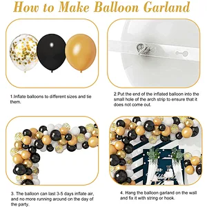 137Pcs Metallic Confetti Latex Balloons Arch Garland Kit for Men Women Birthday Party Graduation Anniversary Wedding Decorations