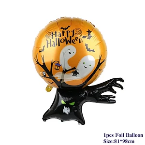 New design Halloween aluminum foil helium balloons Halloween party pumpkin monster head decoration wholesale