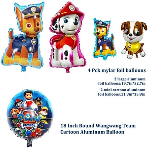 Wholesale Paw- Patrol Happy Birthday Banner foil Balloons Dog Patrol Party Supplies