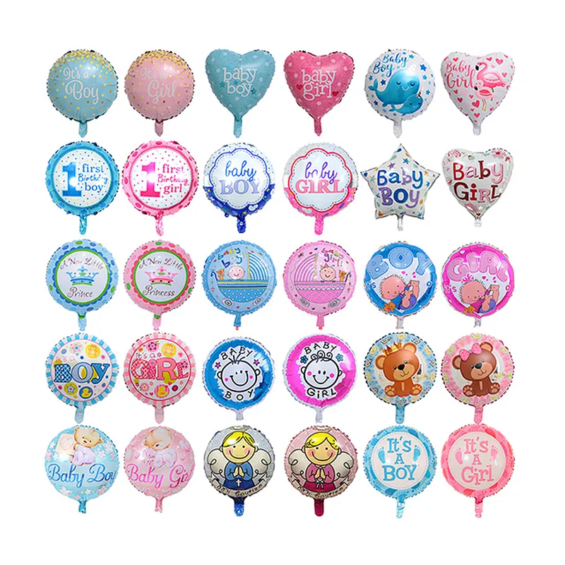 Hot sale 18 inch Baby Boy It's a Girl Foil balloons Round shape helium globos for baby shower birthday party decoration