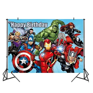 125x80cm Superhero Iron Man Hulk Banner Photography Backgrounds Professional Indoor Birthday Party Decoratio Photo Backdrops