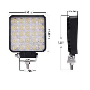 New Design LED Car Lights Square Shape 75W Cool White LED Work Lights 12-24V Waterproof 4 inch trucks work lamp
