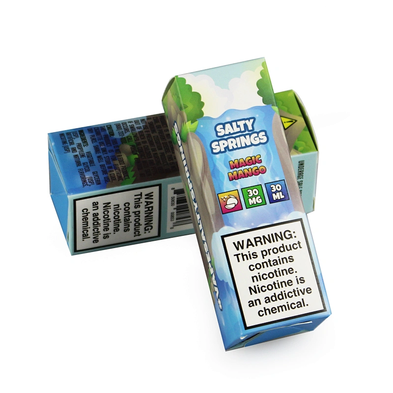 auto tuck bottom paper package box for 30ml bottle with spot UV logo
