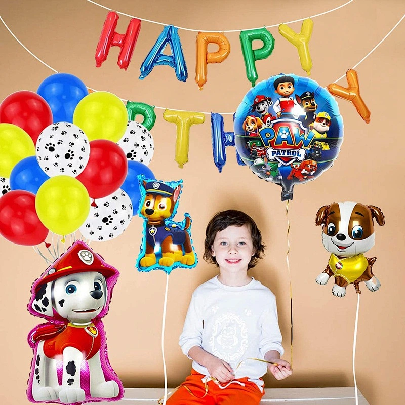 Wholesale Paw- Patrol Happy Birthday Banner foil Balloons Dog Patrol Party Supplies