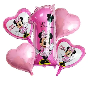 5pc infant toy Mickey Mouse balloon Mickey Minnie birthday party decorations kids Baby shower balloons