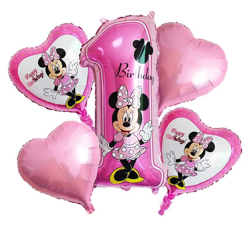 5pc infant toy Mickey Mouse balloon Mickey Minnie birthday party decorations kids Baby shower balloons